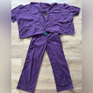 Med Couture Flex Purple SMALL Scrubs Shirts Pants